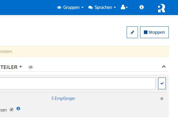 Getimte Aussendung stoppen
