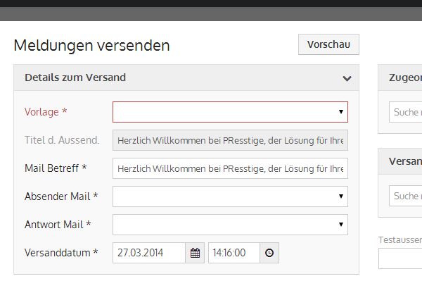 Die Vorschau wird beim Versand nicht angezeigt 