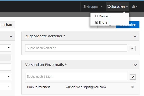 Warum werden Teile der Aussendung nicht in der richtigen Sprache angezeigt?