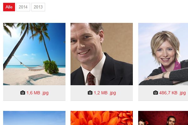 Quadratische Bilder in der Media-Galerie