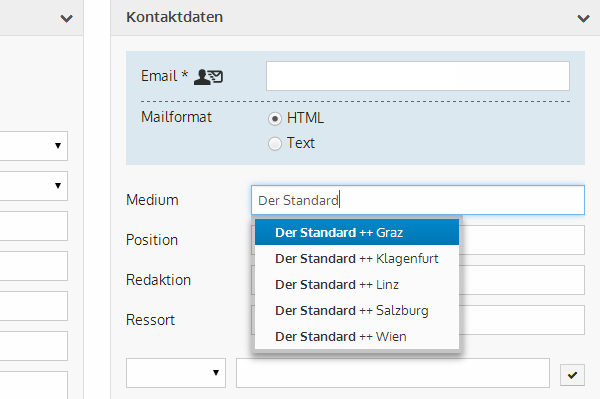 Differenzierung von Medien nach Ort