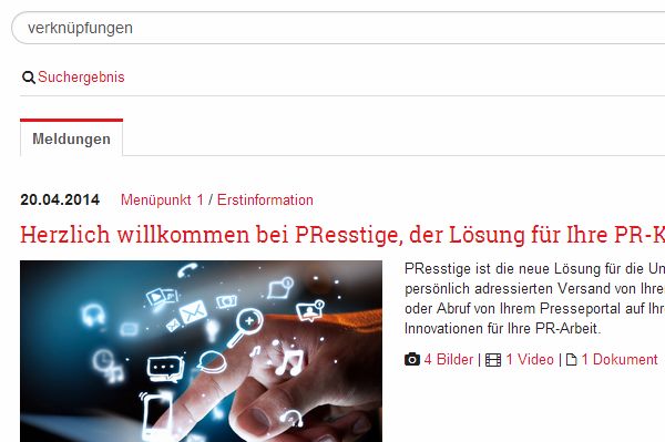 Verknüpfungen - Suche 